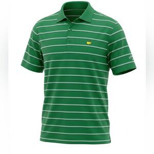 Masters Collection Mens Green Striped Polo Shirt size XL